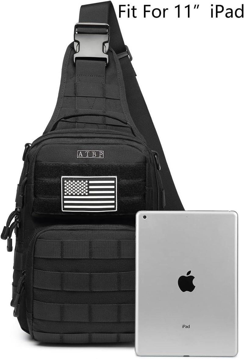 ATBP Tactical Sling Backpack With Holster Military Crossbody Bag for Men Single Shoulder Back Pack 10L - Image 2